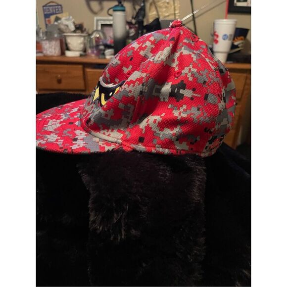 OC Sports MWS Series Men's Red Camo Fitted Orem Owlz Baseball Cap XL - Picture 13 of 15